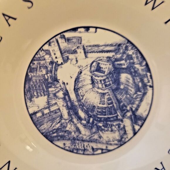 Vintage Windsor Castle Dish Blue White HR Queen Fine Bone China for Trinket Ring - Picture 5 of 9
